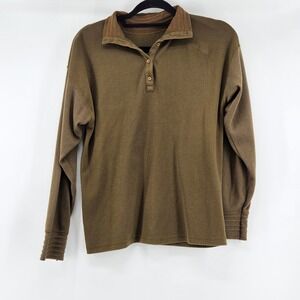 Vtg‎ Outback Red Henley Long Sleeve Polo Shirt Collared Size L Classic Retro